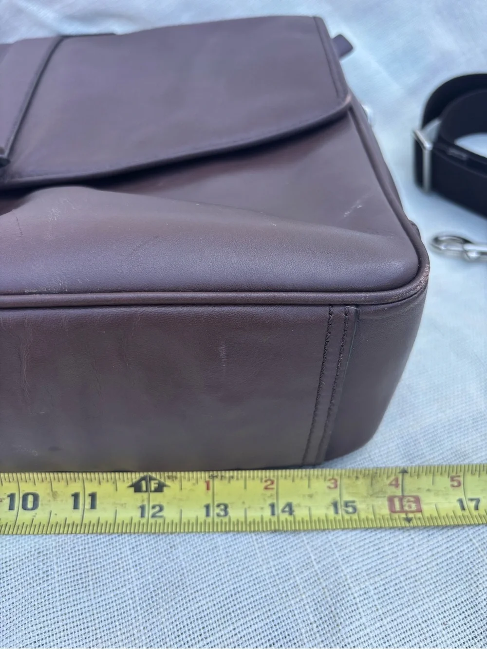 Coach Dark Brown Leather Briefcase with brown Strap